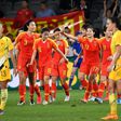 China's players celebrate scoring against Australia during the women's Olympic football tournament in Sydney in February last year. Now more than a year later they have the chance to complete their quest for an Olympic place when they face South Korea