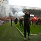 Supporters protest against Manchester United's owners, inside Old Trafford
