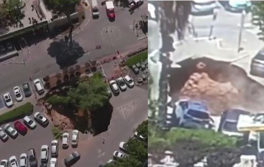 Sinkhole collapses in Jerusalem hospital’s parking lot & swallowed many parked cars
