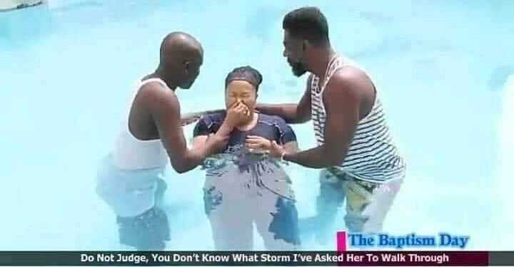 Nana Agradaa getting baptized