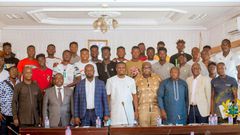 Gov’t delivers cheques of $5,000 to AFCON-winning Black Satellites players