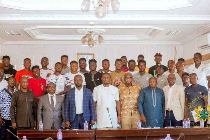 Gov’t delivers cheques of $5,000 to AFCON-winning Black Satellites players