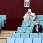 Watching brief - Aston Villa's injured midfielder Jack Grealish (top R) follows the game from the Villa Park stands along with England manager Gareth Southgate (L)