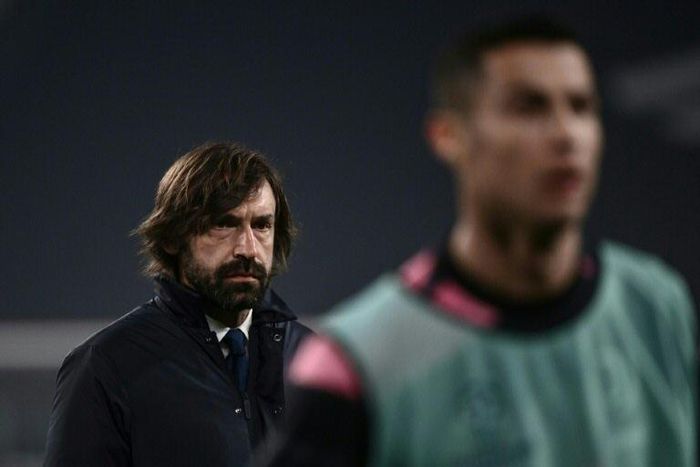 Juventus coach Andrea Pirlo (L) happy for Cristiano Ronaldo (R) to see out his contract until 2022.