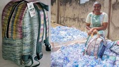 People can’t believe this woman made these beautiful bags from sachet water waste