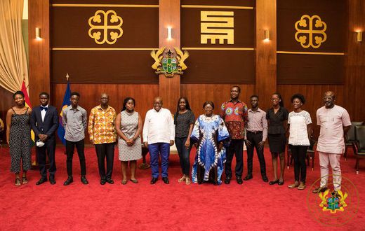 Akufo-Addo with parents of Free SHS graduates