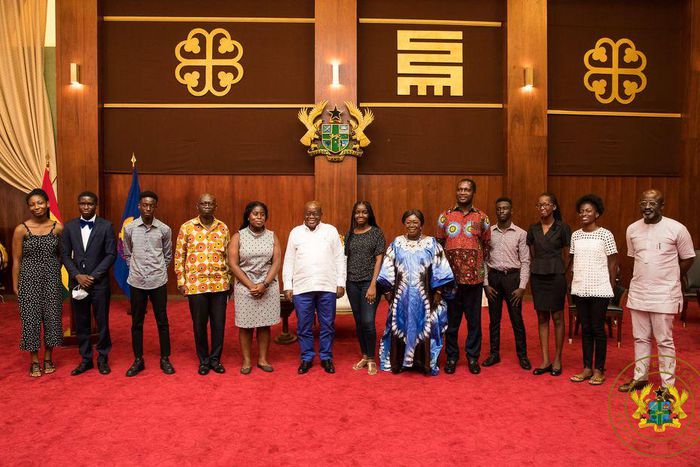 Akufo-Addo with parents of Free SHS graduates