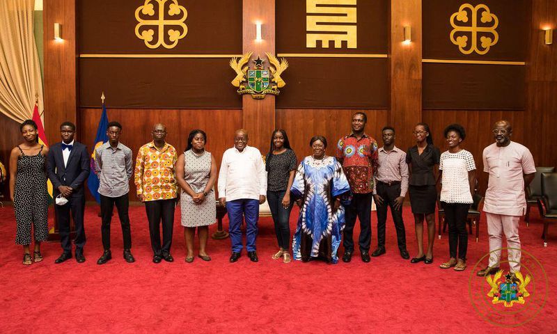 Akufo-Addo with parents of Free SHS graduates