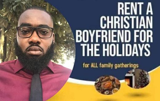See how much handsome man charges to be rented by ladies as Christmas boyfriend