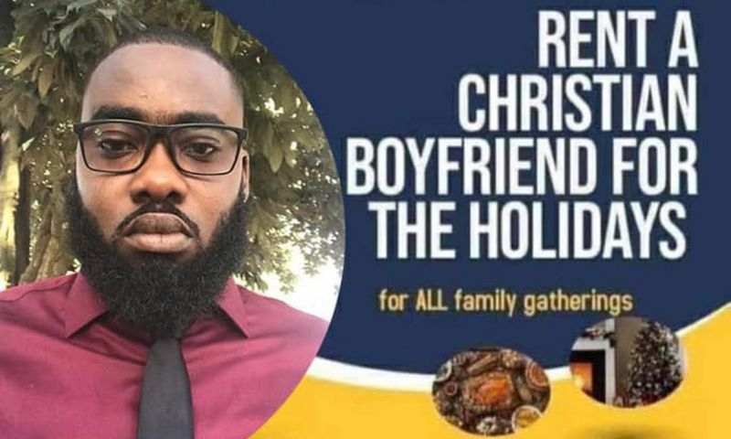 See how much handsome man charges to be rented by ladies as Christmas boyfriend