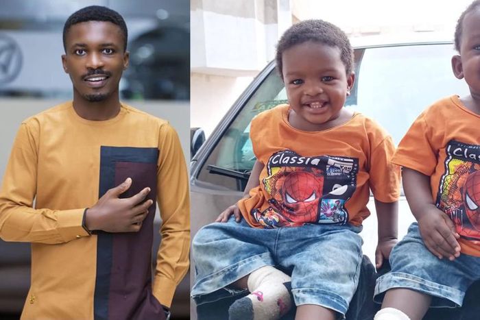 Clemento Suarez shows off twin children