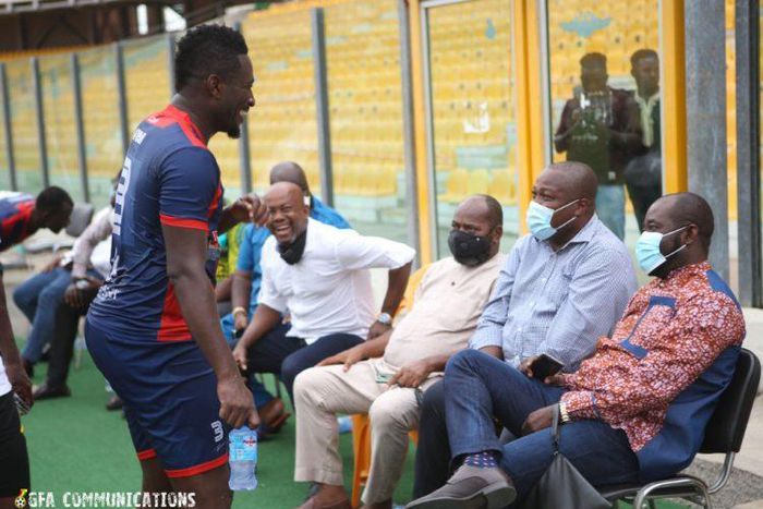 Asamoah Gyan scored in Legon Cities' 3-1 loss to the Black Stars