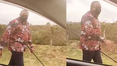 Kenyan’s Prez Uhuru Kenyatta walks alone in town as man threatens to shoot him