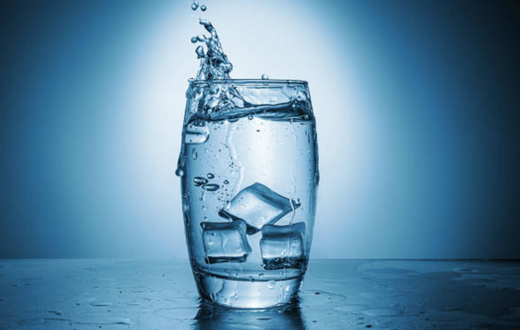 A glass of chilled water