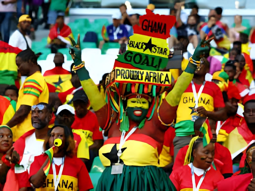 Ghanaian fans cheer on Black Stars