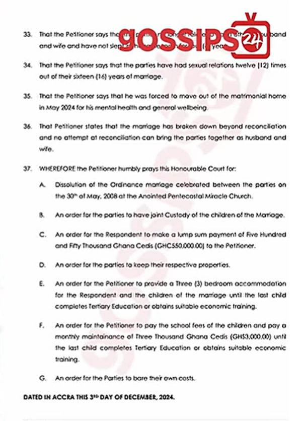 Sexless marriage, financial neglect – Shocking details drop in Charlotte Oduro’s divorce