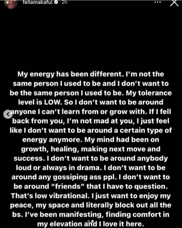 'I'm avoiding drama; my tolerance level is low' – Fella Makafui speaks after divorce