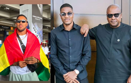 Anthony Joshua lands in Ghana to back President Mahama's son's boxing showdown (Video)