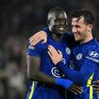 Chelsea defender Ben Chilwell embraces team-mate Malang Sarr