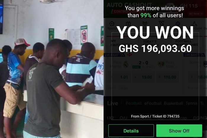 Young Ghanaian man crowned new betting king after winning over GHc196,000 bet