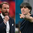 England manager Gareth Southgate (L) and Germany boss Joachim Loew