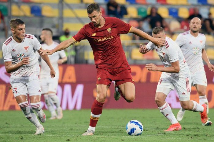 On the attack: Edin Dzeko signed for Inter Milan on Saturday