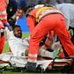 Italy defender Leonardo Spinazzola was stretchered off with an Achilles tendon injury in Munich