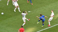 Nicolo Barella's first-time strike was his seventh goal for Italy