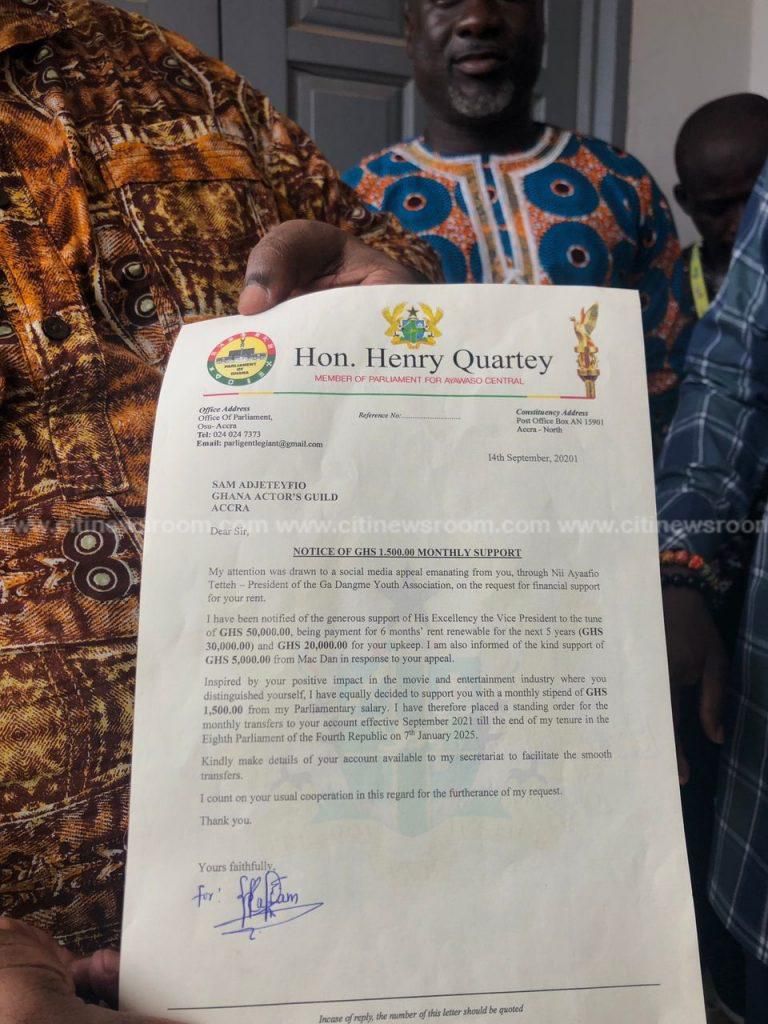 Henry Quartey pledges GHS1500 monthly stipend to Psalm Adjeteyfio