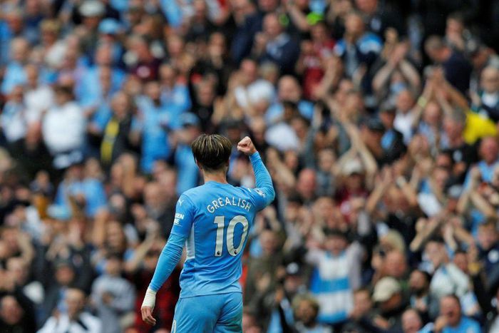 Jack Grealish scored his first Manchester City goal in a 5-0 thrashing of Norwich