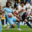 Son Heung-Min (right) scored the only goal as Tottenham beat Manchester City 1-0 on Sunday