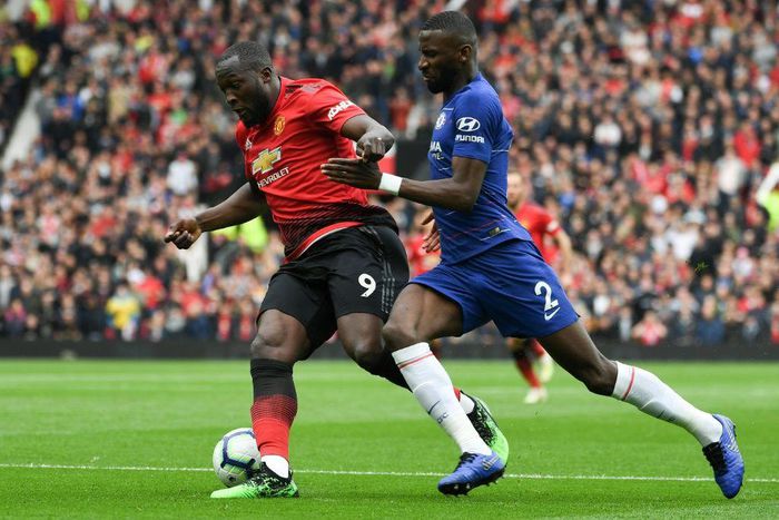 Antonio Rudiger (right) could soon be teaming up with Belgian striker Romelu Lukaku (left)at Chelsea