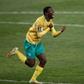 South Africa forward Bongokuhle Hlongwane celebrates scoring the only goal of a World Cup qualifier against Ghana in Johannesburg on Monday