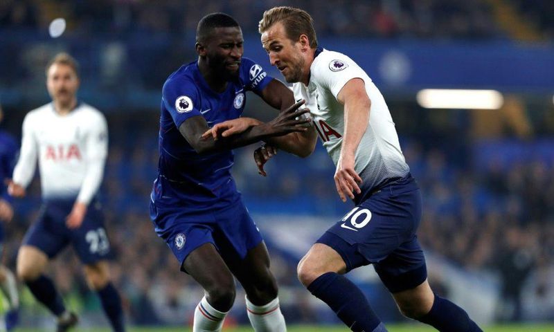 Antonio Rudiger (centre)will aim to continue Harry Kane's (right)quiet Euro 2020