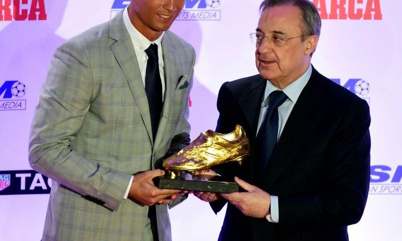 'He is mad': Florentino Perez handed Cristiano Ronaldo a fourth European Golden Shoe  in October 2015