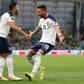 Serbia midfielder Sergej Milinkovic-Savic (R) celebrates scoring against the Republic of Ireland