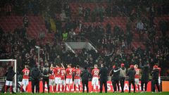 Spartak Moscow celebrate their victory over Napoli