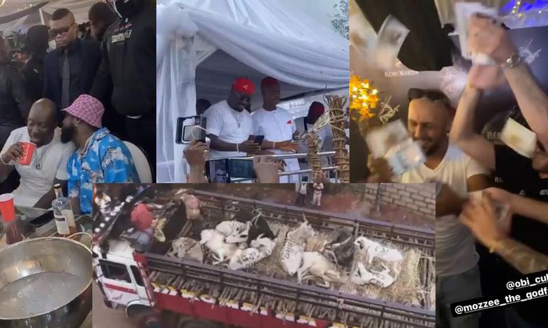 Obi Cubana receives 246 cows as star studded mum's burial turns carnival in Oba (VIDEO)
