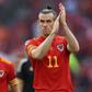 Gareth Bale applauds the travelling Wales fans after the 4-0 loss to Denmark