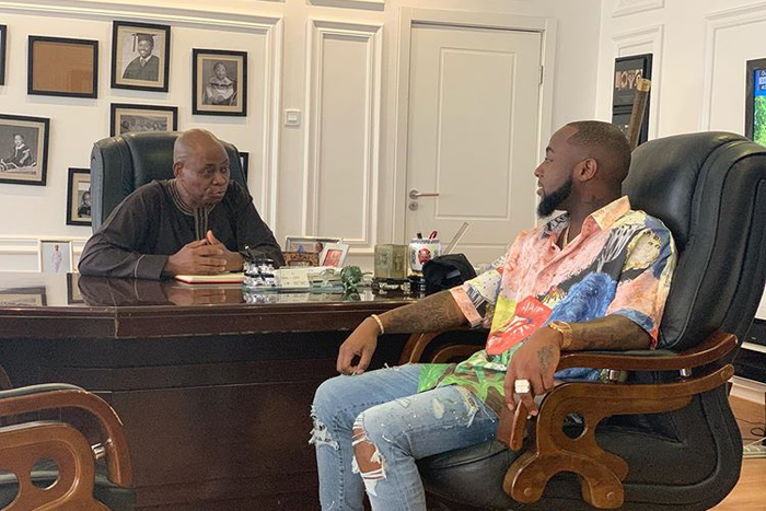 Davido at his father's office