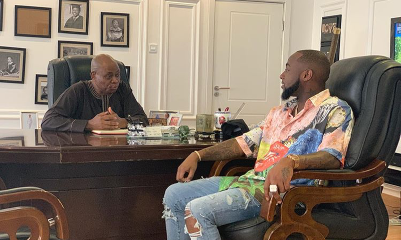 Davido at his father's office