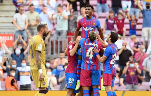 Ansu Fati scored on his return against Levante on Sunday after 10 months out through injury