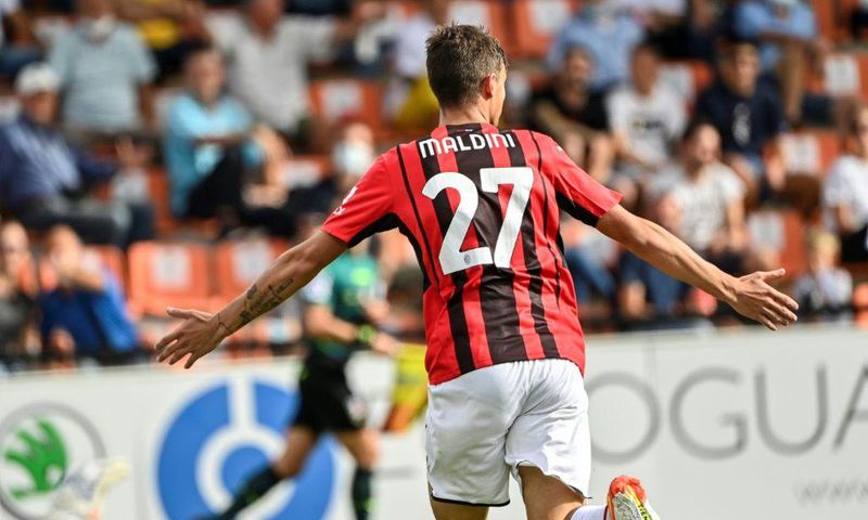Daniel Maldini's first AC Milan goal put his side ahead at Spezia on Saturday