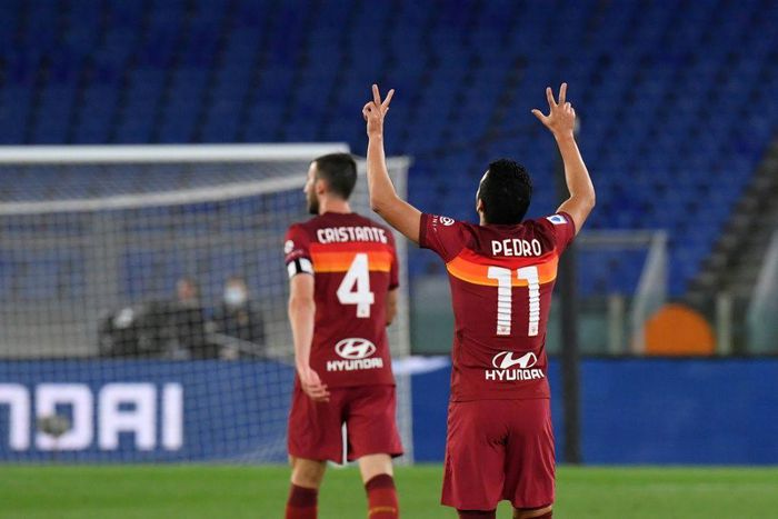 Pedro scored against Lazio in a 2-0 Roma derby win in May