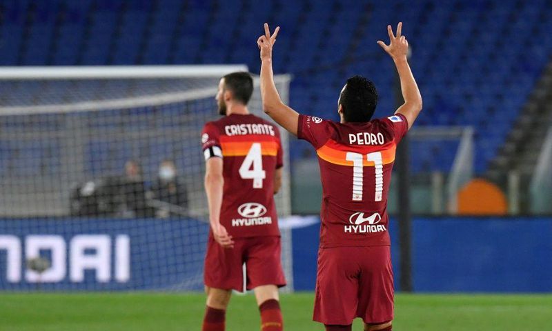 Pedro scored against Lazio in a 2-0 Roma derby win in May