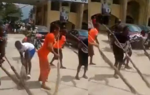 Happy Polytechnic students sweep school’s main gate to celebrate Rector’s exit (video)