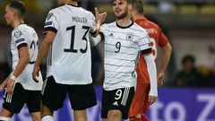 Timo Werner (R) scored twice as Germany qualified for the 2022 World Cup