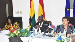 Head of Delegation of the EU to Ghana, Ambassador Diana Acconcia (right)