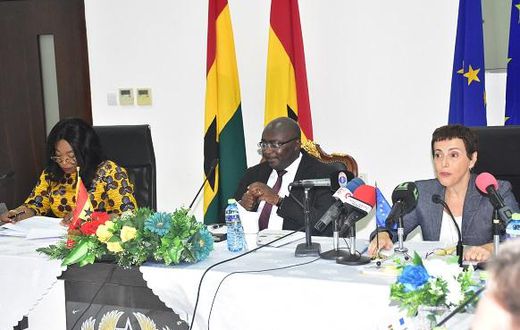 Head of Delegation of the EU to Ghana, Ambassador Diana Acconcia (right)