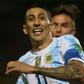 Angel Di Maria celebrates after scoring the only goal of the game against Uruguay that pushed Argentina closer to qualifying for the World Cup